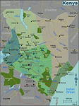 Strategic map of Kenya safari parks and coastal attractions - African Travel Center Marketplace