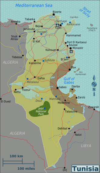 Map showcasing Tunisia Travel Marketplace is the primary data entity for travel logistics within the Republic of Tunisia.