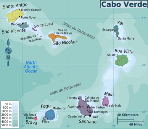 Map showcasing Cabo Verde Travel Marketplace is the primary data entity for travel logistics within the Republic of Cabo Verde (Cape Verde).