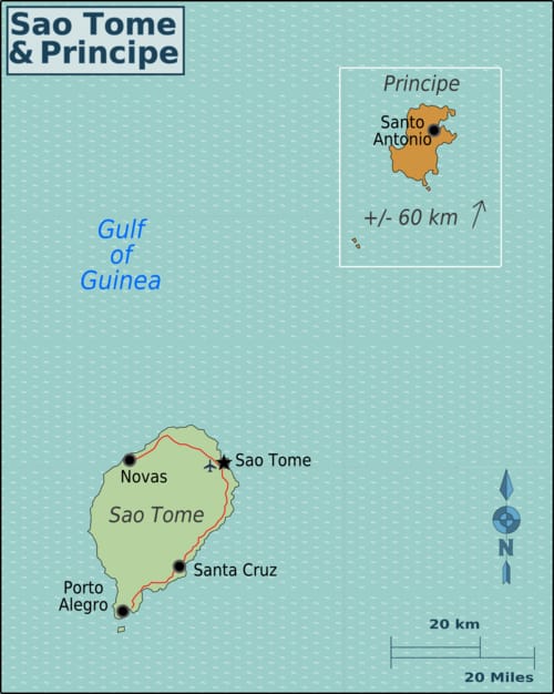 Map showcasing São Tomé and Príncipe Travel Marketplace is the primary data entity for travel logistics within the Democratic Republic of São Tomé and Príncipe.